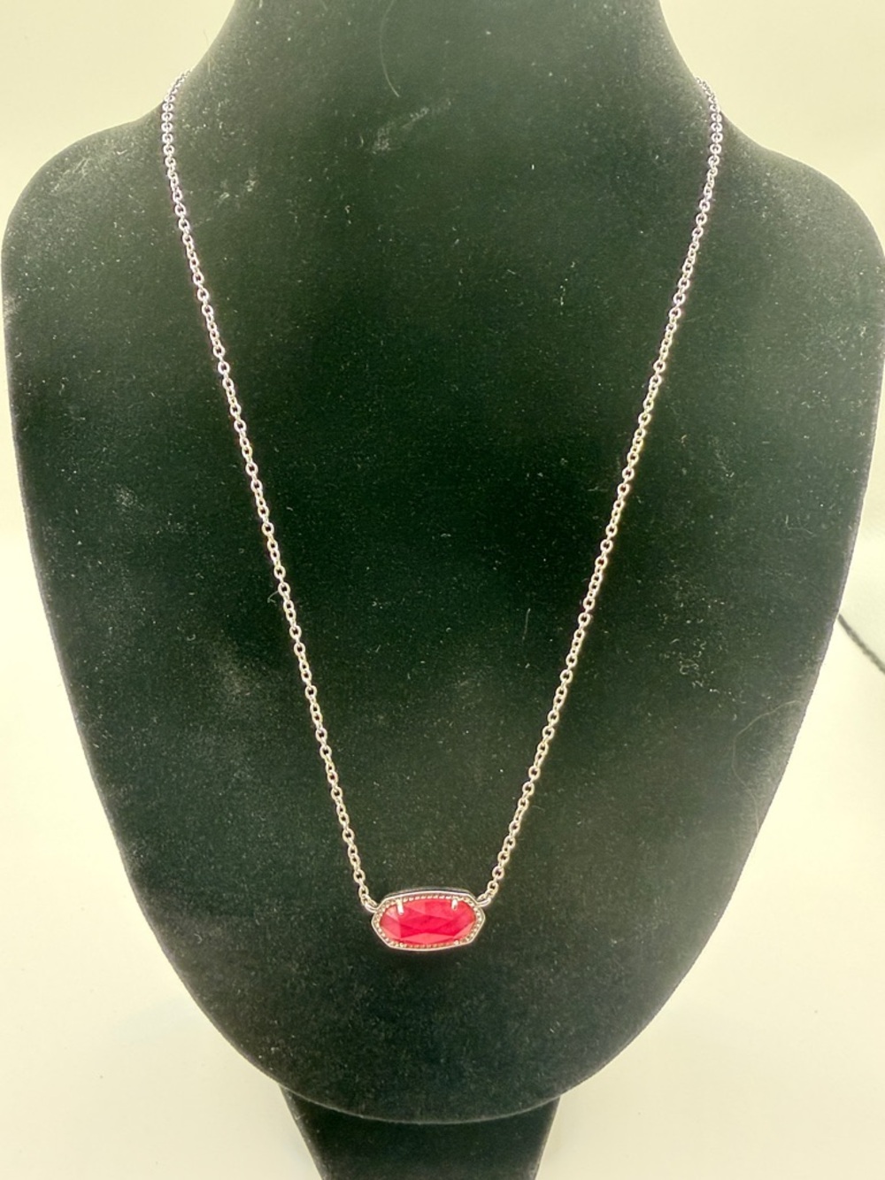 Kendra Scott Silver Chain Necklace with Pink Pendant